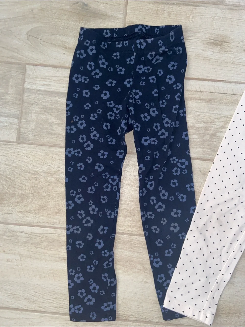 GAP Navy & White Striped Hooded Sweatshirt Top Polka Dot and floral Tights Pants